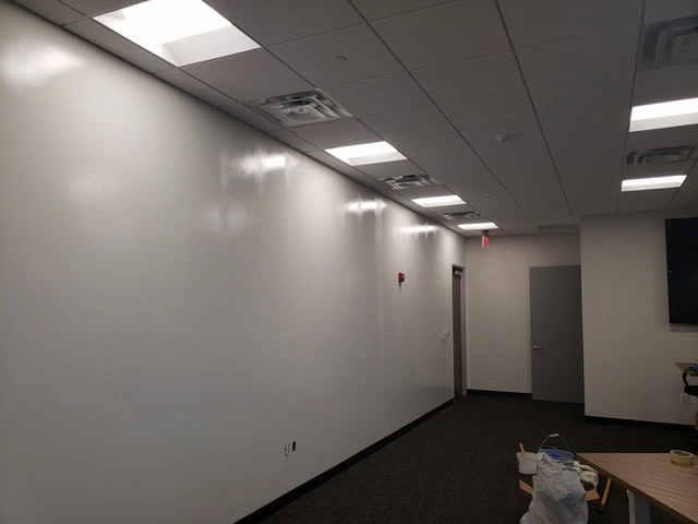 office room located in Montgomery county Maryland. freshly painted white.