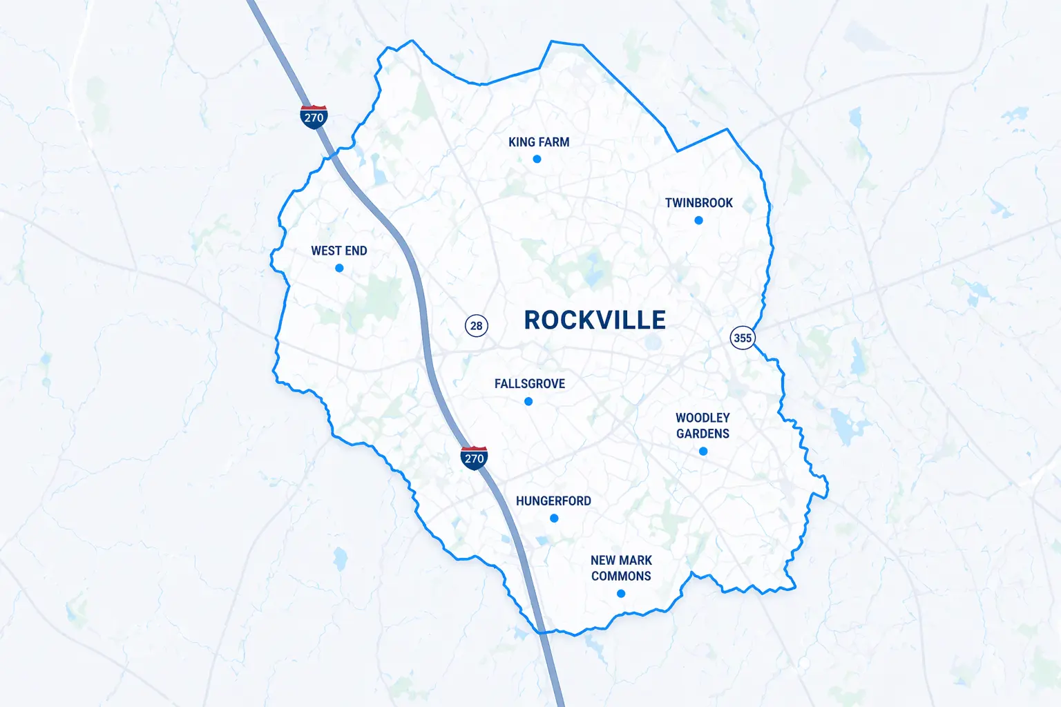 map of rockville and neighborhoods
